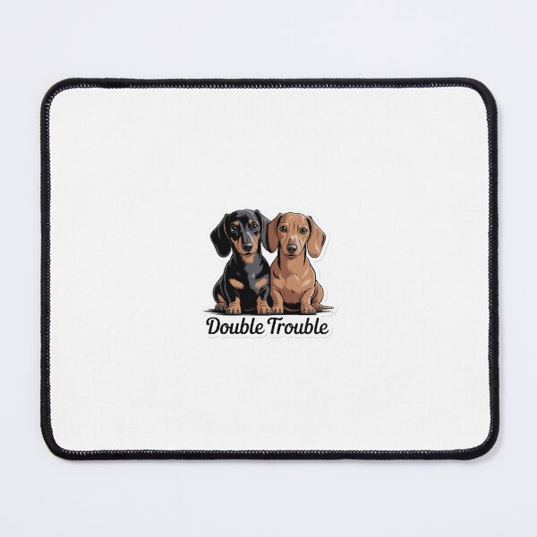 Item preview, Double Trouble – Modern Dachshund Outline Illustration designed and sold by The Waggy Doodle.