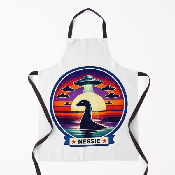 Item preview, Nessie Loch Ness Monster UFO Abduction Retro Synthwave Sunset Space Art designed and sold by HuserPiri.