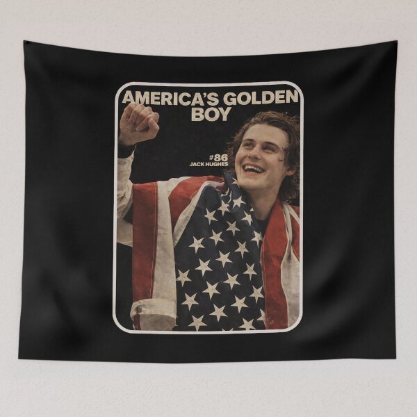 Item preview, Jack Hughes USA Hockey - Jack Hughes Missing Teeth USA Hockey, Jack Hughes USA Hockey Golden Goal Champion 2026 designed and sold by CLOUDYMOODS.