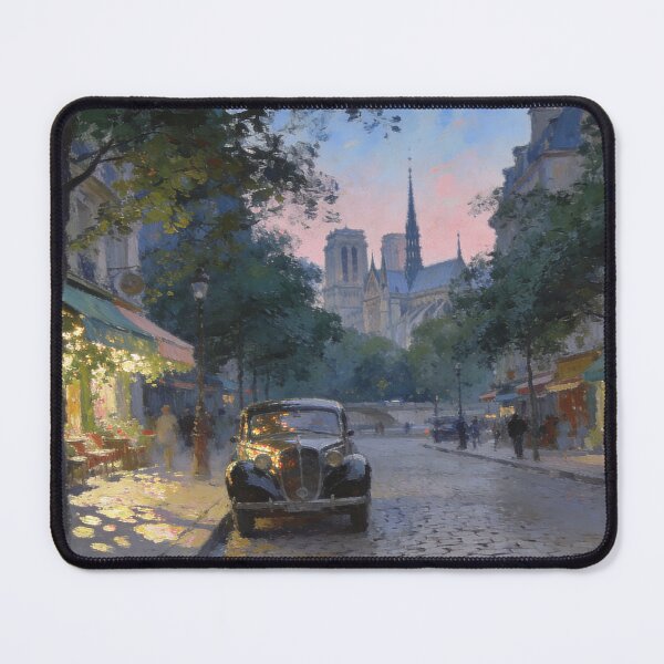 Item preview, Dreamy City Street Painting, Impressionist Architecture and Nature Wall Art designed and sold by BlareBlare.