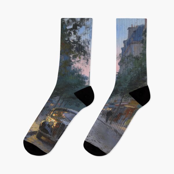 Item preview, Dreamy City Street Painting, Impressionist Architecture and Nature Wall Art designed and sold by BlareBlare.