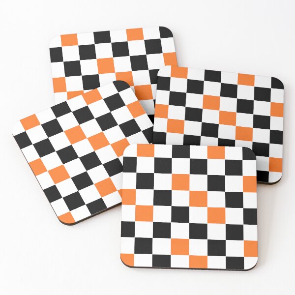 Item preview, Orange Black and White Checkered Pattern Design  designed and sold by PatternTitan.