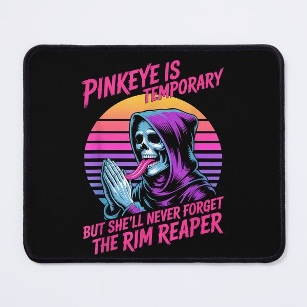 Item preview, The Rim Reaper Skeleton Pinkeye Is Temporary Retro Vaporwave Meme Art designed and sold by RenettaFunky.