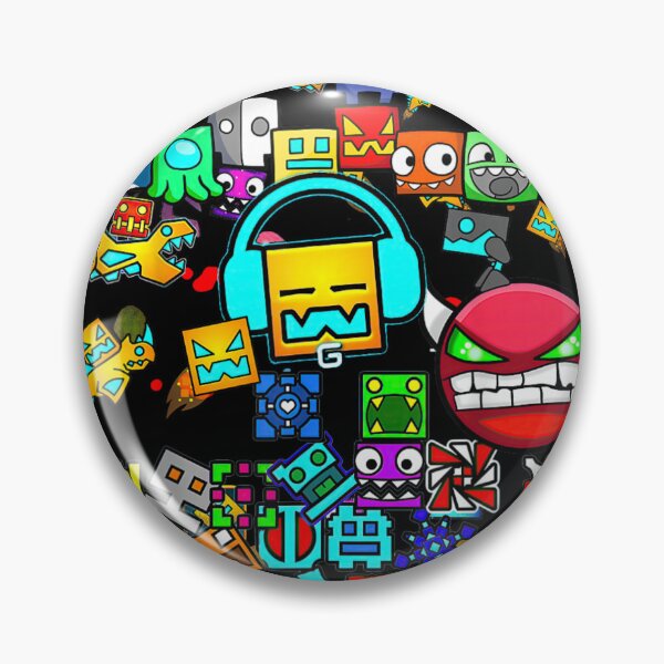 Item preview, Geometry Dash Icon Collage Gaming Pattern For Pro Players And Fans designed and sold by RenettaFunky.