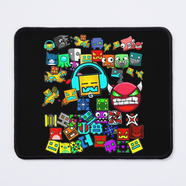 Item preview, Geometry Dash Icon Collage Gaming Pattern For Pro Players And Fans designed and sold by RenettaFunky.