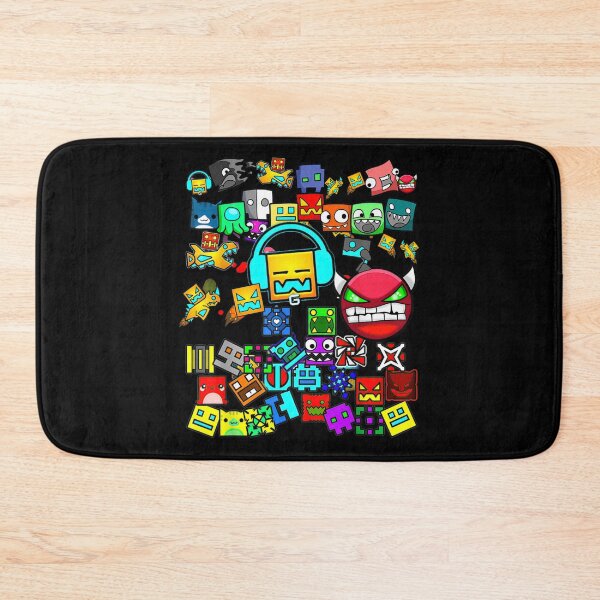 Item preview, Geometry Dash Icon Collage Gaming Pattern For Pro Players And Fans designed and sold by RenettaFunky.