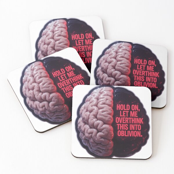 Item preview, Sad Girl Overthinking Brain Sticker – Soft Pink Mental Health Art designed and sold by ARTCREATESHOP.