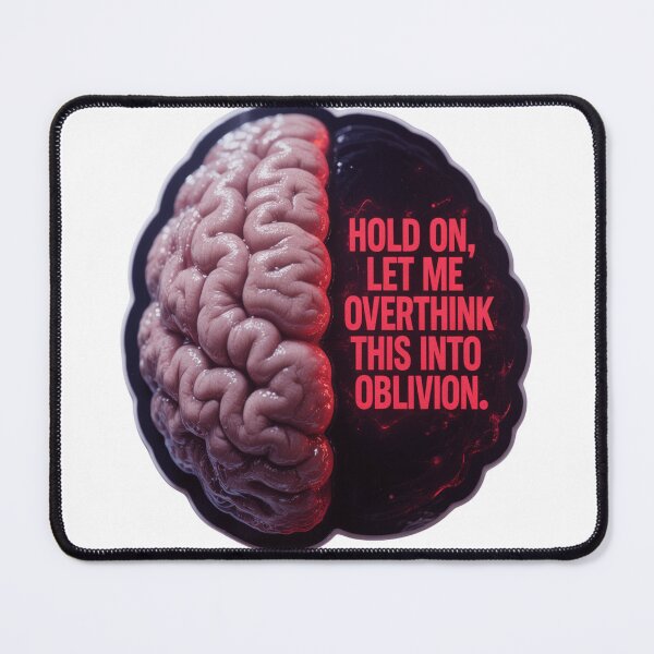 Item preview, Sad Girl Overthinking Brain Sticker – Soft Pink Mental Health Art designed and sold by ARTCREATESHOP.