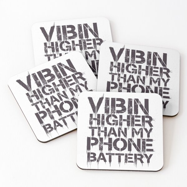 Item preview, Vibin Higher Than My Phone Battery - Funny Positive Grunge Quote designed and sold by LockjowArt.