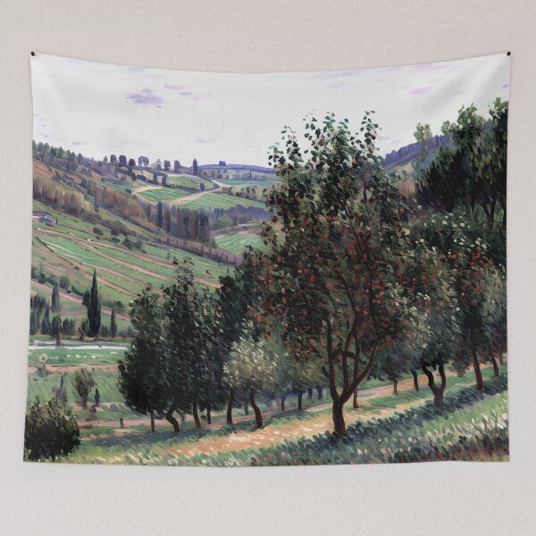 Item preview, Apple Trees near Vétheuil: Blossoming Orchard in Springtime designed and sold by artdesignsnow.