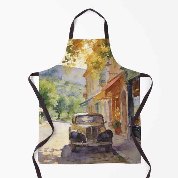 Item preview, Elegant Historic Street Scene, Vintage Car & Floral Shop Impressionist Print designed and sold by BlareBlare.