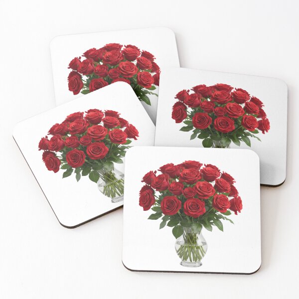 Item preview, Fresh Red Roses Bouquet in Glass Vase designed and sold by PriyankaSonara.