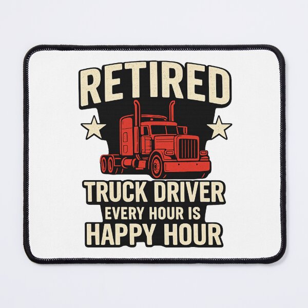 Item preview, Retired Trucker – Every Hour Is Happy Hour Funny Retirement Tee designed and sold by MonoDraft.