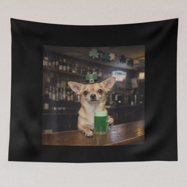 Item preview, Lucky Girl Syndrome Chihuahua St Patricks Day Lucky Charm Leprechaun Dog Art designed and sold by DienesAngele.