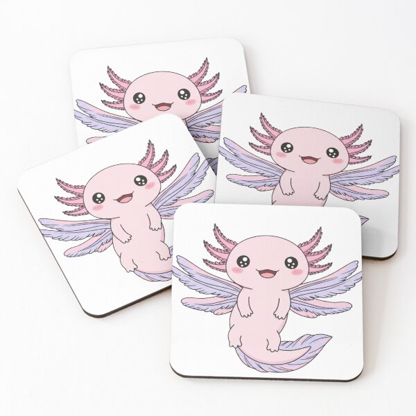Item preview, Cute Axolotl with Feathery Gills - Kawaii Salamander Angel Wings designed and sold by STYKD.