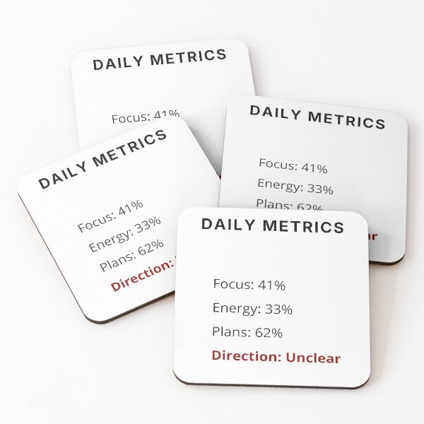Item preview, DAILY METRICS – Minimal Existential Report designed and sold by PXEpic.