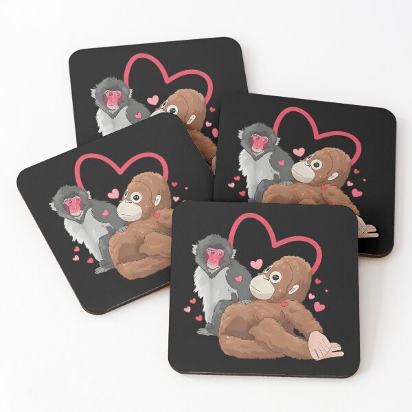 Item preview, Love Core Monkeys Hugging Hearts Coquette Aesthetic Romantic Valentines Day 2026 Art designed and sold by DienesAngele.