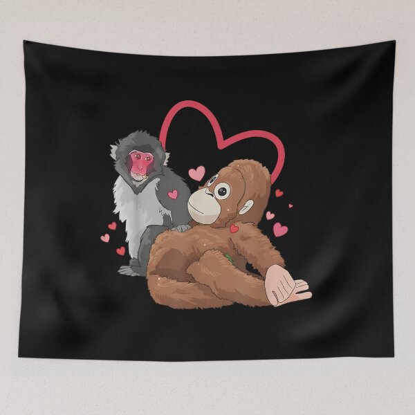 Item preview, Love Core Monkeys Hugging Hearts Coquette Aesthetic Romantic Valentines Day 2026 Art designed and sold by DienesAngele.