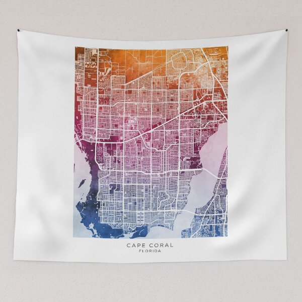 Item preview, Cape Coral Florida City Street Map designed and sold by ArtPrints.