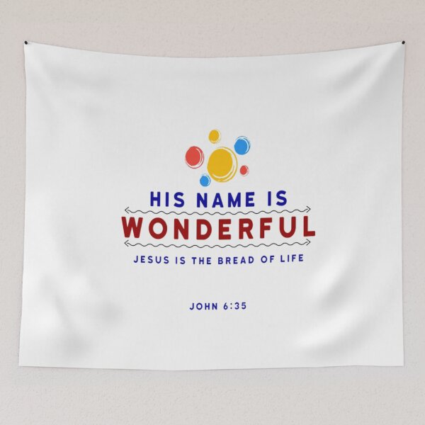 Item preview, Faith Core Jesus Is The Bread Of Life Modern Christian Typography Scripture Art designed and sold by TiaraHans.