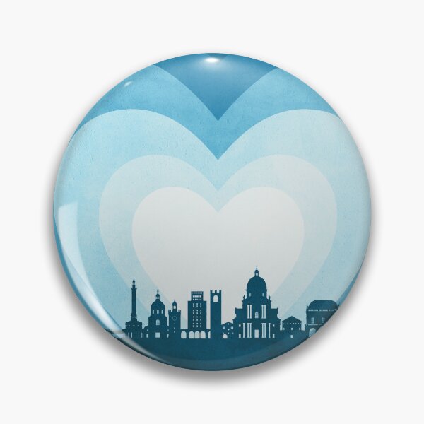 Item preview, Brescia Italy Skyline Hearts Blue designed and sold by ArtPrints.