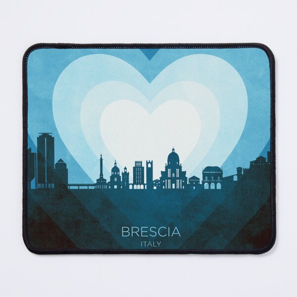 Item preview, Brescia Italy Skyline Hearts Blue designed and sold by ArtPrints.