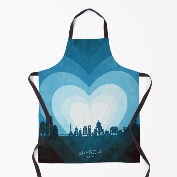 Item preview, Brescia Italy Skyline Hearts Blue designed and sold by ArtPrints.