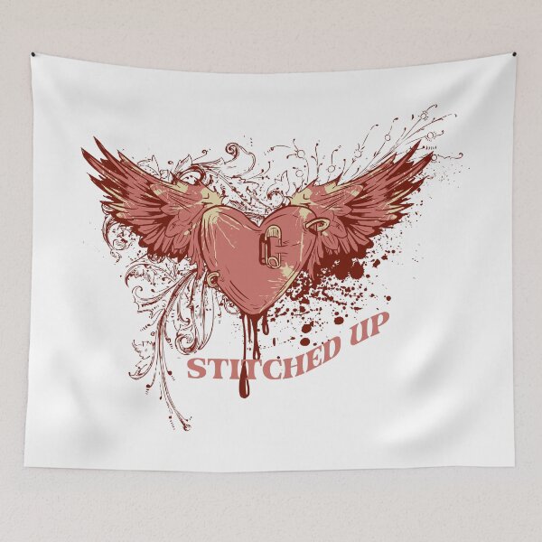 Item preview, Stitched Up - Y2K Emo Winged Heart Grunge Aesthetic designed and sold by snapifyprints.