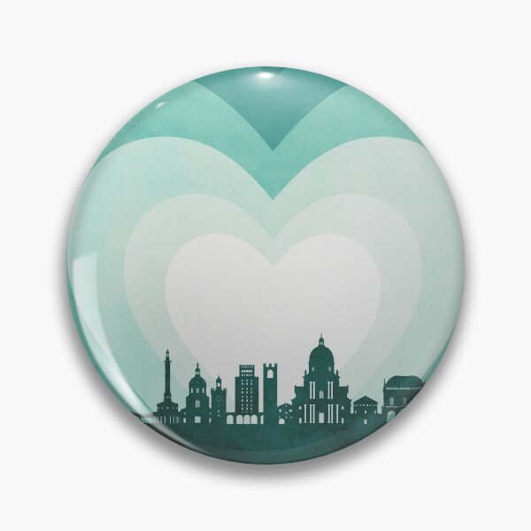 Item preview, Brescia Italy Skyline Hearts Teal designed and sold by ArtPrints.