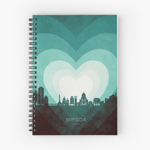 Item preview, Brescia Italy Skyline Hearts Teal designed and sold by ArtPrints.