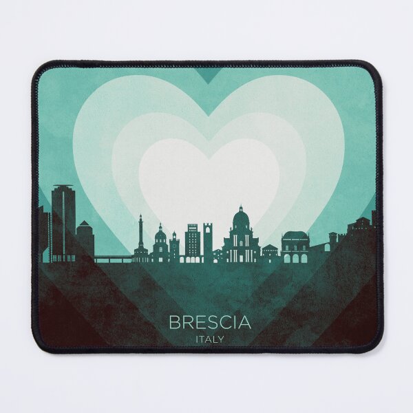 Item preview, Brescia Italy Skyline Hearts Teal designed and sold by ArtPrints.
