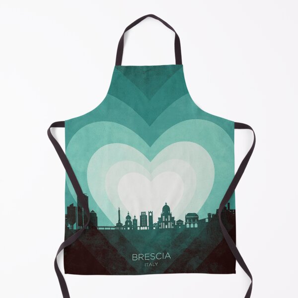 Item preview, Brescia Italy Skyline Hearts Teal designed and sold by ArtPrints.