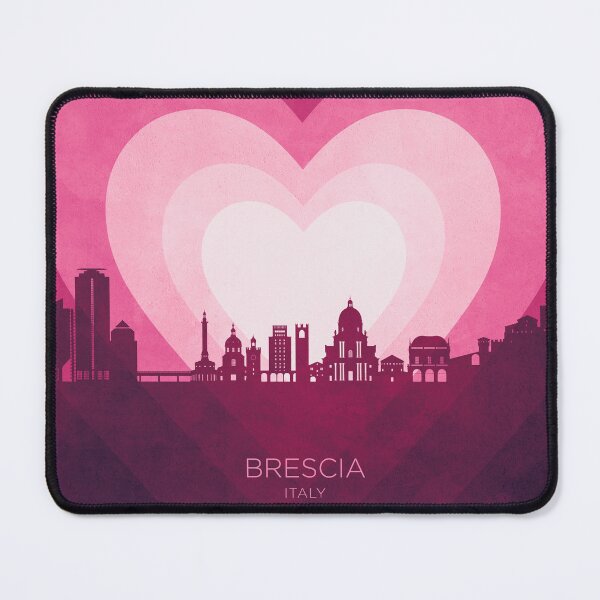 Item preview, Brescia Italy Skyline Hearts Pink designed and sold by ArtPrints.