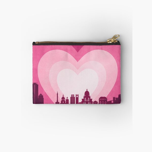 Item preview, Brescia Italy Skyline Hearts Pink designed and sold by ArtPrints.