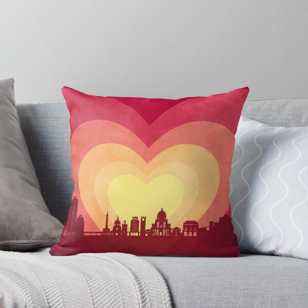 Item preview, Brescia Italy Skyline Hearts Red Yellow designed and sold by ArtPrints.