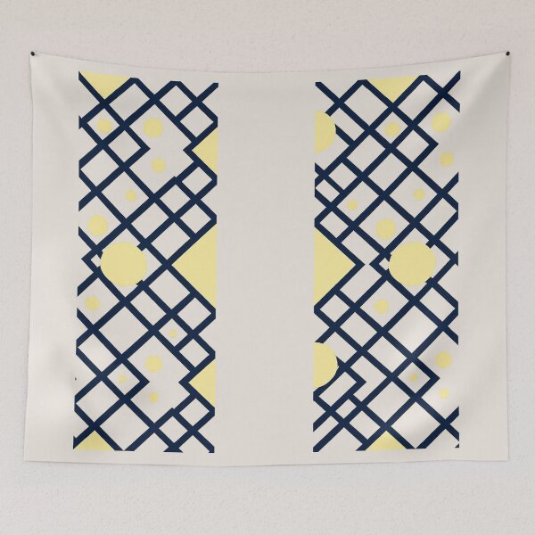 Item preview, Modern Geometric Grid with Golden Yellow Dots designed and sold by annenambiro.