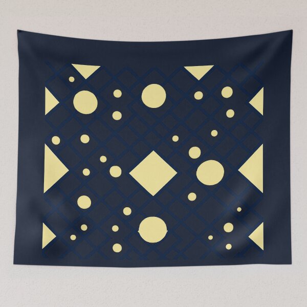 Item preview, Navy Blue Lattice with Yellow Circles Seamless Pattern PNG designed and sold by annenambiro.