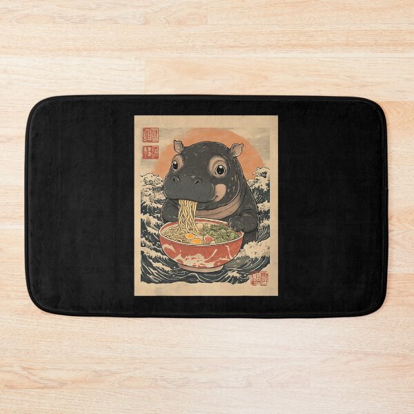 Item preview, Moo Deng Hippo Eat Ramen For Japanese Style Fan Kawaii Anime Gift For Fan designed and sold by VonMast.