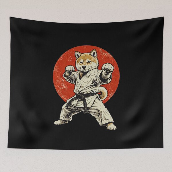 Item preview, Japanese Karate Shiba Inu Martial Arts Master Retro Vintage Sun Dog Art designed and sold by StanaLuis.