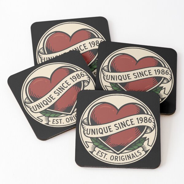 Item preview, Unique Since 1986 – Old School Tattoo Heart Design for a Birthday designed and sold by Fuechse.