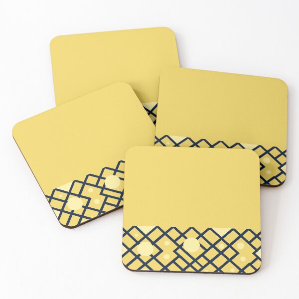 Item preview, Contemporary Navy Grid with Soft Yellow Orbs designed and sold by annenambiro.