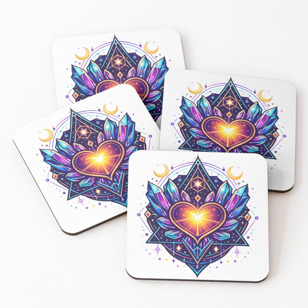 Item preview, Radiant Cosmic Heart with Sacred Geometry Crystals designed and sold by CrystalVanta.