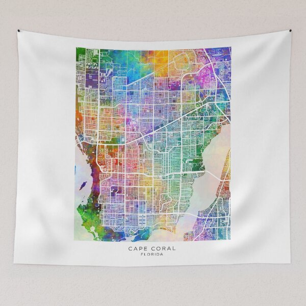 Item preview, Cape Coral Florida City Street Map designed and sold by ArtPrints.