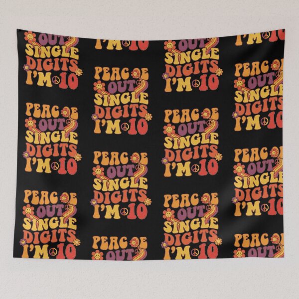 Item preview, Peace Out Single Digits I'M 10 Happy 10th Birthday  designed and sold by Thread&Fable.