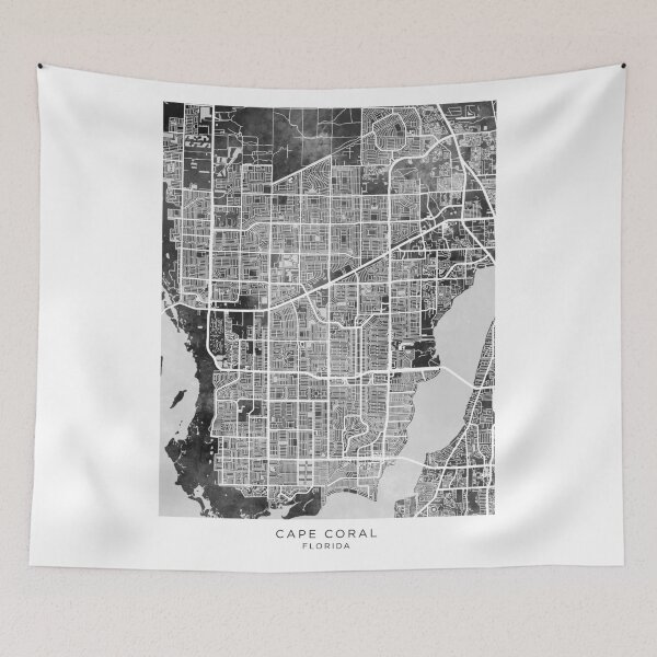 Item preview, Cape Coral Florida City Street Map designed and sold by ArtPrints.