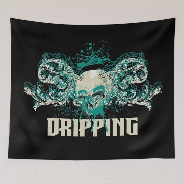 Item preview, Dripping - Toxic Horned Skull Neon Gothic Streetwear designed and sold by snapifyprints.
