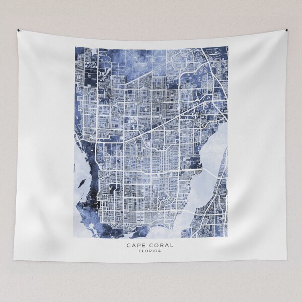 Item preview, Cape Coral Florida City Street Map designed and sold by ArtPrints.
