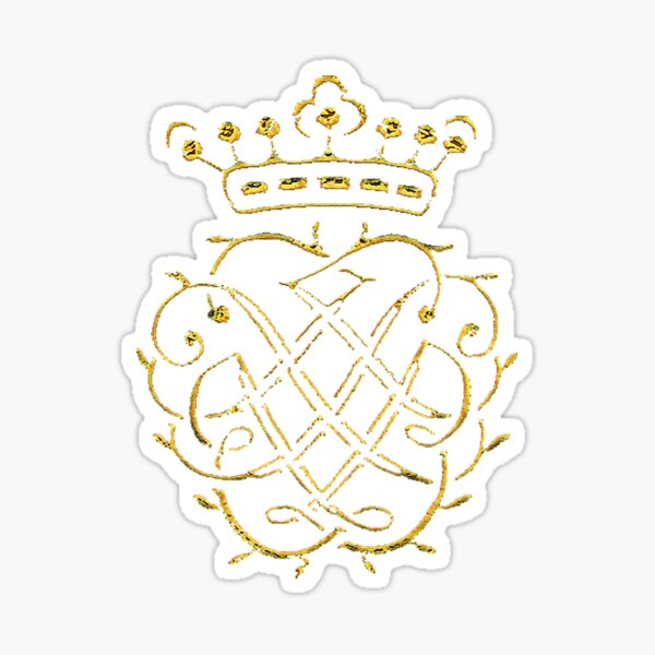 Johann Sebastian Bach..gold auf garkrotem Monogramm Sticker