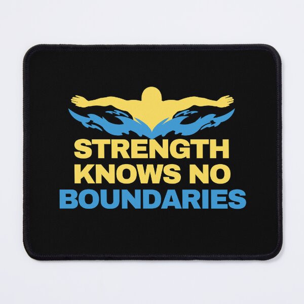 Item preview, Strength Knows No Boundaries - Motivational Swimming Graphic designed and sold by LoudVictory.