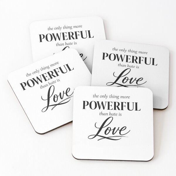 Item preview, More Powerful Than Hate – Love Typography Design designed and sold by JordanInk Studio.